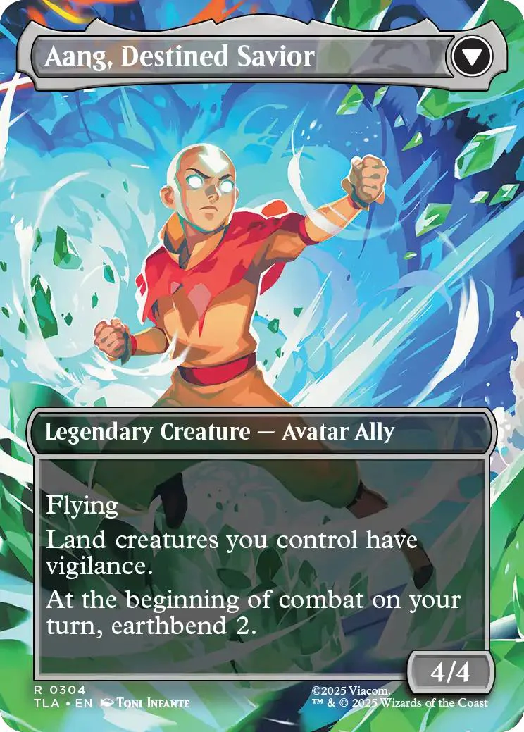 Aang, at the Crossroads // Aang, Destined Savior [304] [Borderless] [Scene] [Avatar: The Last Airbender] [Non-Foil] - Image 2