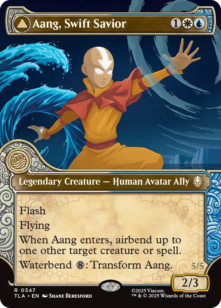 Aang, Swift Savior // Aang and La, Ocean's Fury [347] [Elemental Frame] [Avatar: The Last Airbender] [Non-Foil]