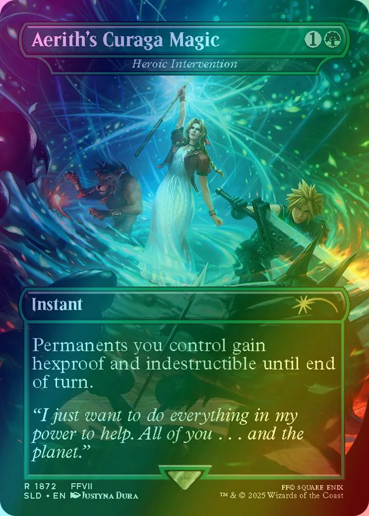 Aerith's Curaga Magic - Heroic Intervention [1872] [Borderless] [FINAL FANTASY: Grimoire] [Secret Lair Drop] [Foil]