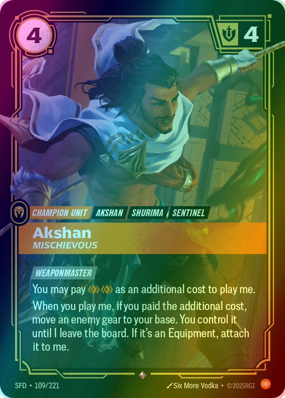Akshan - Mischievous - 109/221 [Spiritforged] [Foil]