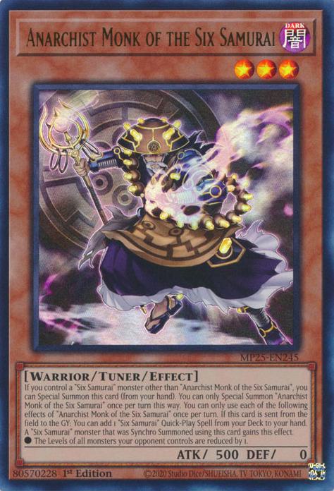 Anarchist Monk of the Six Samurai - MP25-EN245 - Ultra Rare - 1st Edition