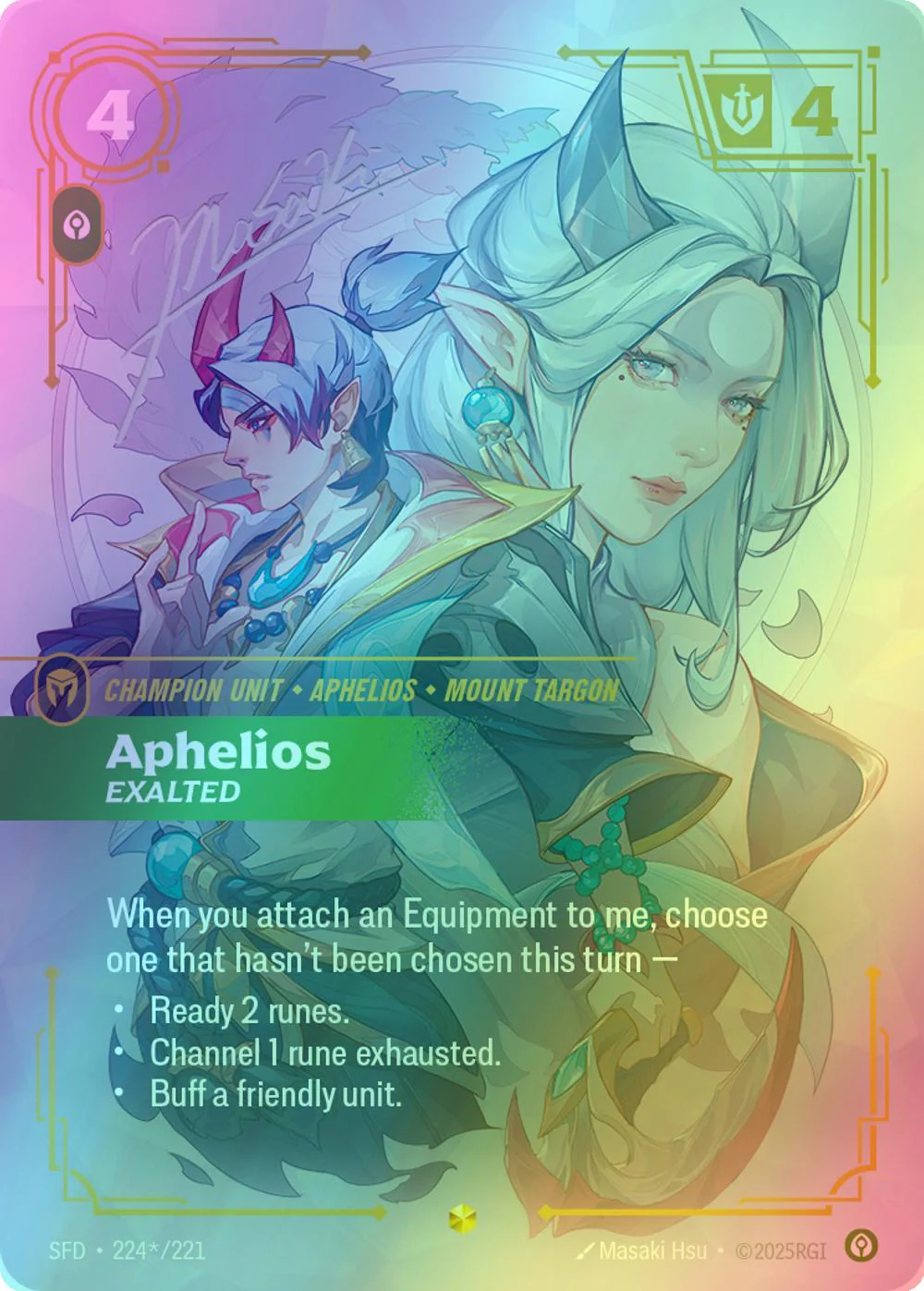 Aphelios - Exalted (Signature) - 224*/221 [Spiritforged] [Foil]