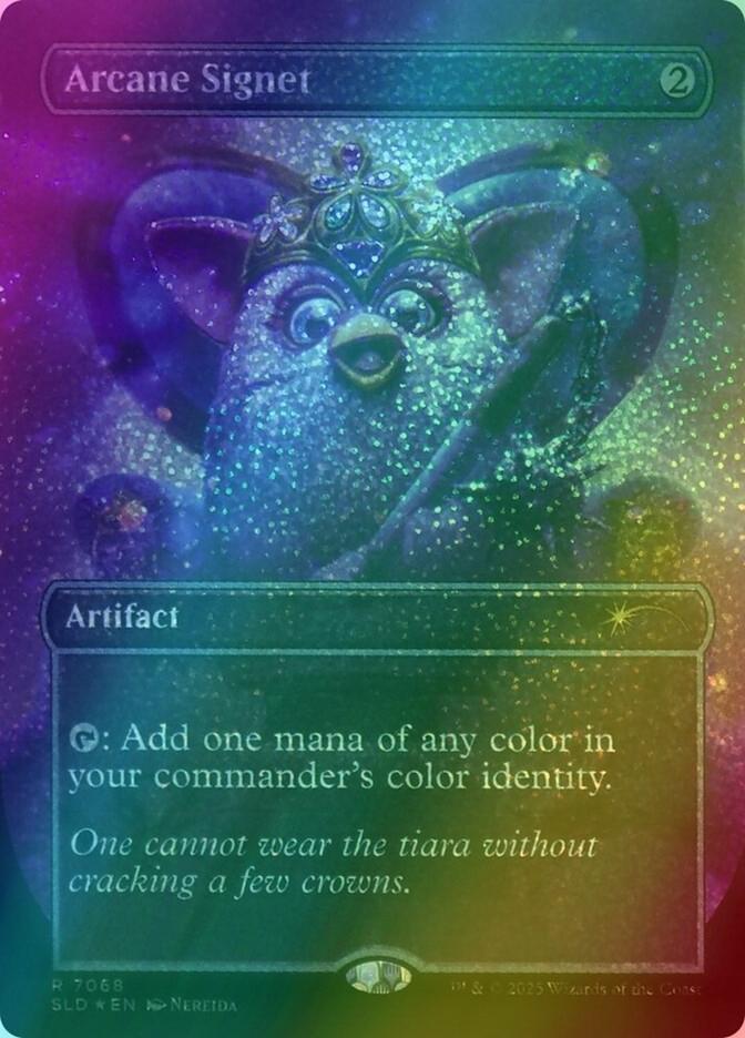 Arcane Signet [7068] [Borderless] [Furbys: the Gathering] [Secret Lair Drop] [Confetti Foil]