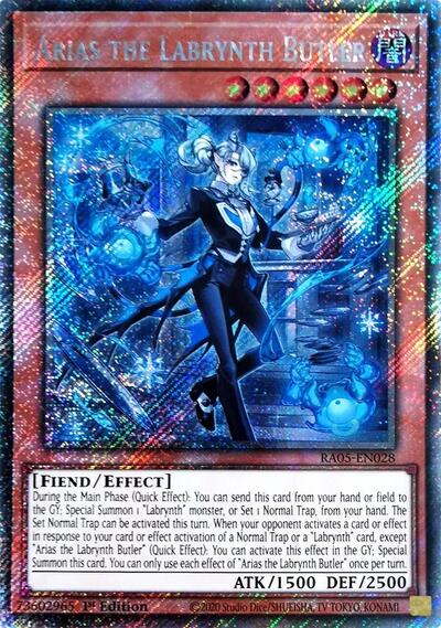 Arias the Labrynth Butler - RA05-EN028 - Platinum Secret Rare - 1st Edition