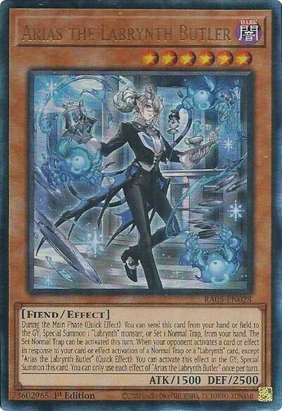 Arias the Labrynth Butler - RA05-EN028 - Ultimate Rare - 1st Edition