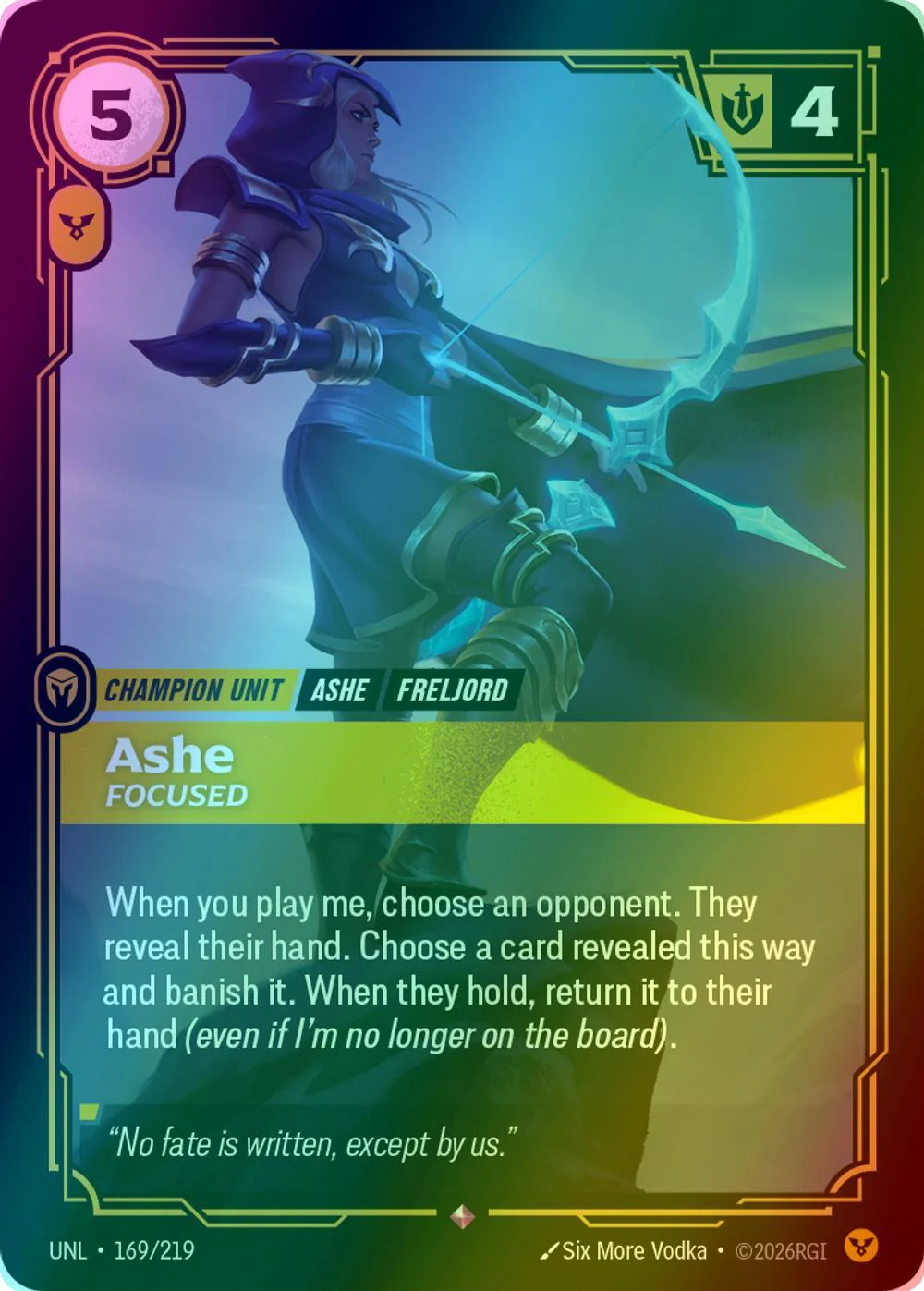 Ashe - Focused - 169/219 [Unleashed] [Foil]