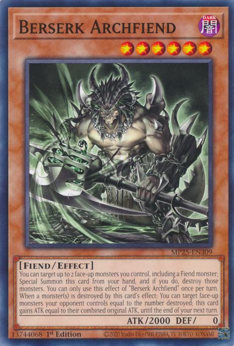 Berserk Archfiend - MP25-EN309 - Common - 1st Edition