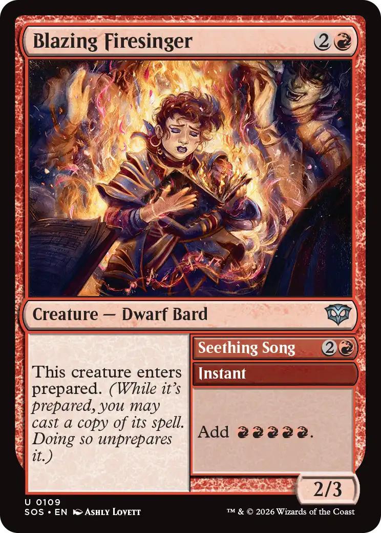 Blazing Firesinger // Seething Song [109] [Secrets of Strixhaven] [Non-Foil]