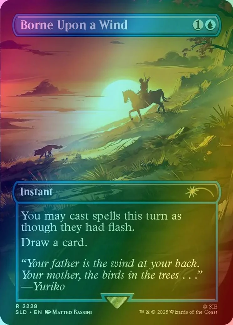 Borne Upon a Wind [2228] [Borderless] [Ghost of Tsushima] [Secret Lair Drop] [Rainbow Foil]