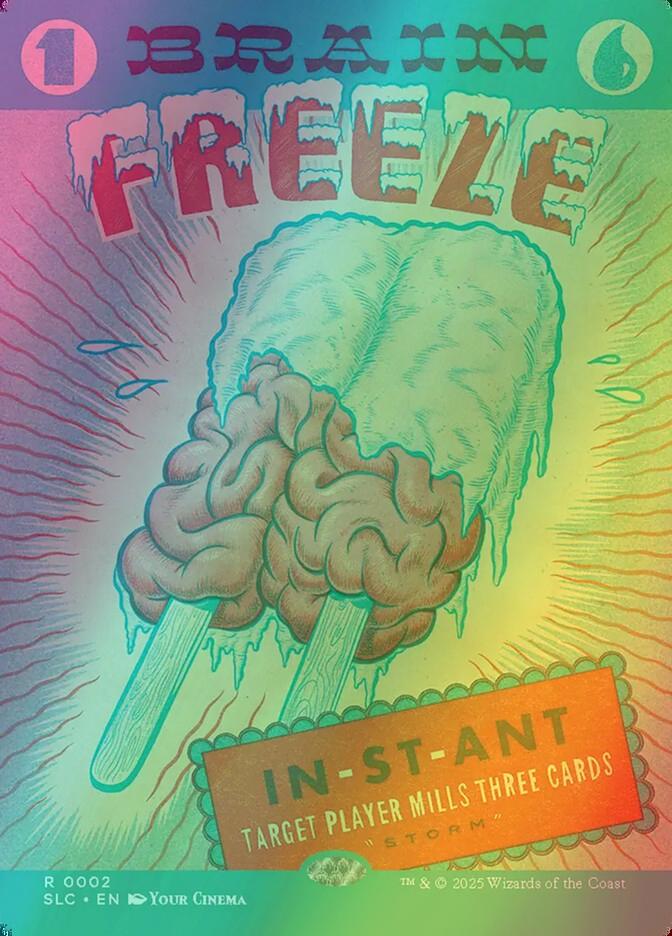 Brain Freeze [0002] [Borderless] [Encyclopedia of Magic] [Secret Lair Countdown] [Foil]