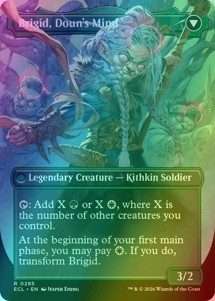 Brigid, Clachan's Heart // Brigid, Doun's Mind [285] [Borderless] [Lorwyn Eclipsed] [Foil] - Image 2