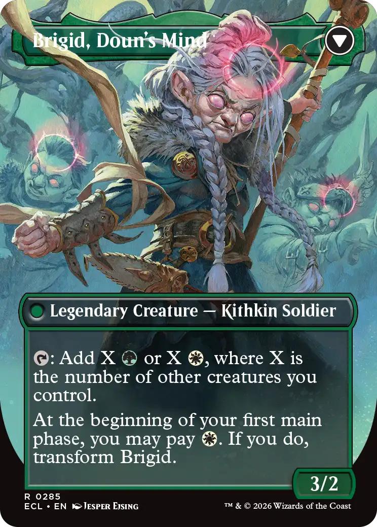 Brigid, Clachan's Heart // Brigid, Doun's Mind [285] [Borderless] [Lorwyn Eclipsed] [Non-Foil] - Image 2