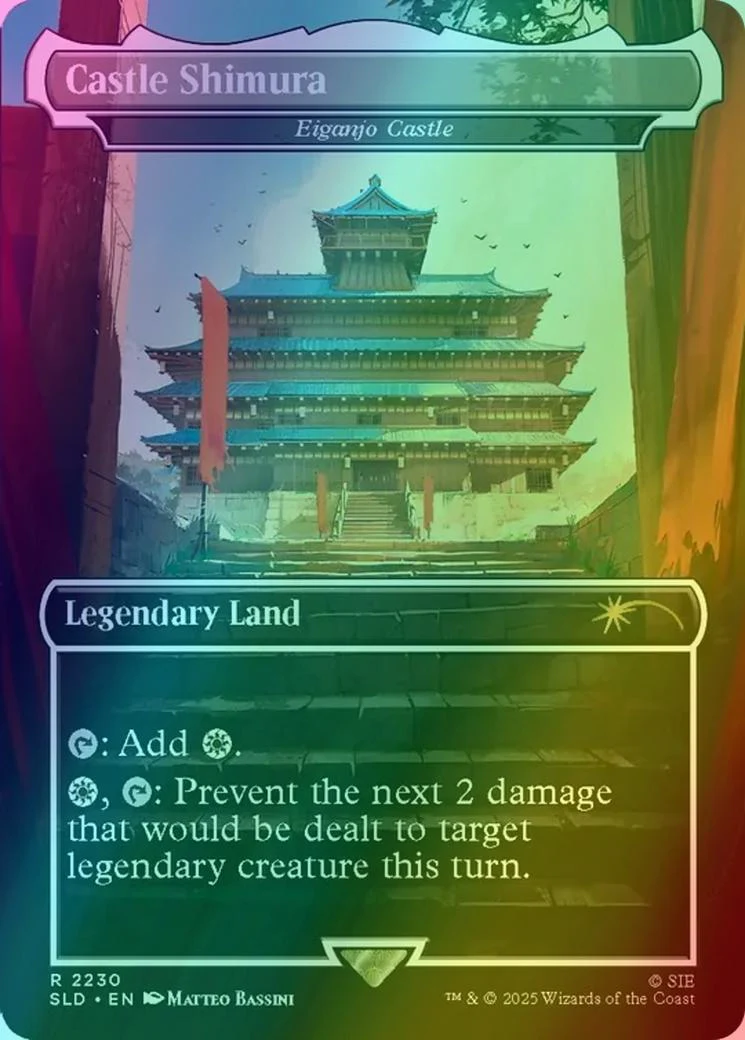 Castle Shimura - Eiganjo Castle [2230] [Borderless] [Ghost of Tsushima] [Secret Lair Drop] [Rainbow Foil]