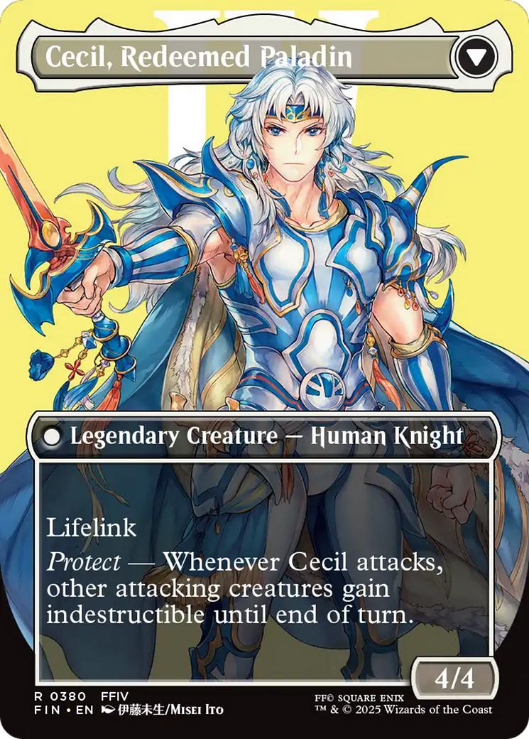 Cecil, Dark Knight // Cecil, Redeemed Paladin [380] [Borderless] [Character] [FINAL FANTASY] [Non-Foil] - Image 2