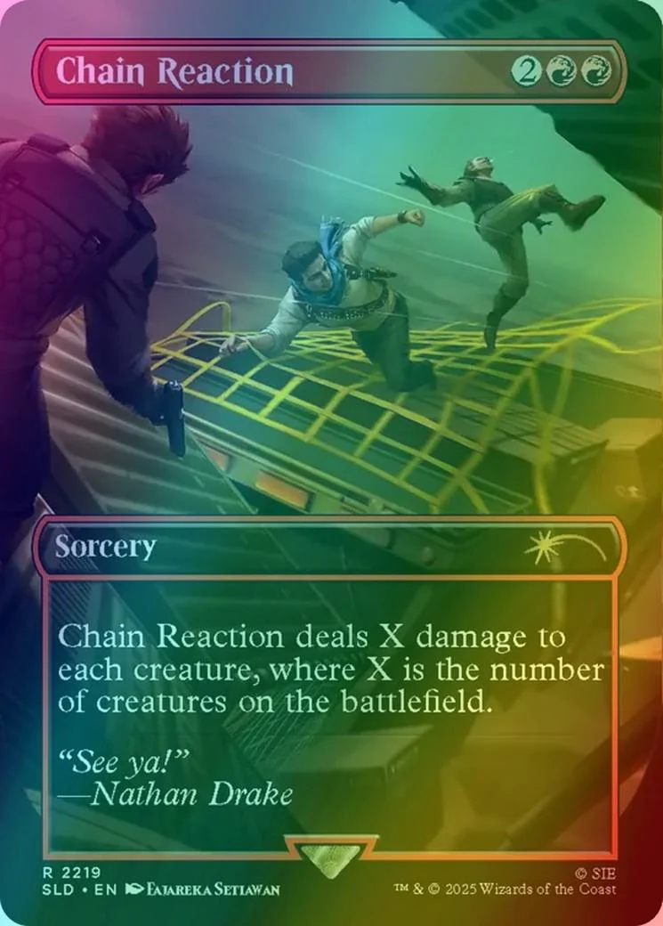 Chain Reaction [2219] [Borderless] [Uncharted] [Secret Lair Drop] [Rainbow Foil]