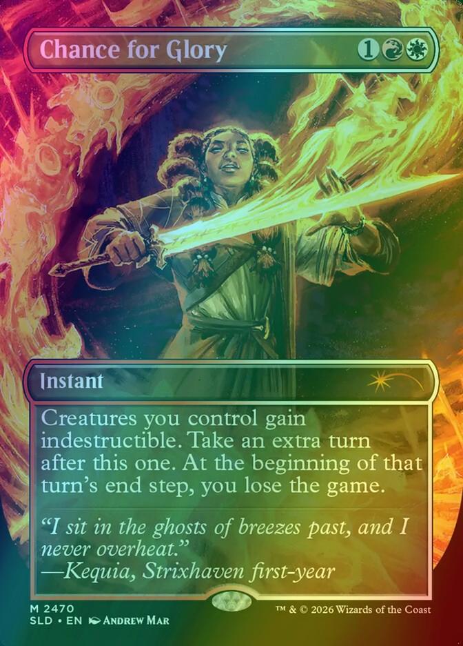Chance for Glory [2470] [Borderless] [Omens of Chaos] [Secret Lair Drop] [Foil]