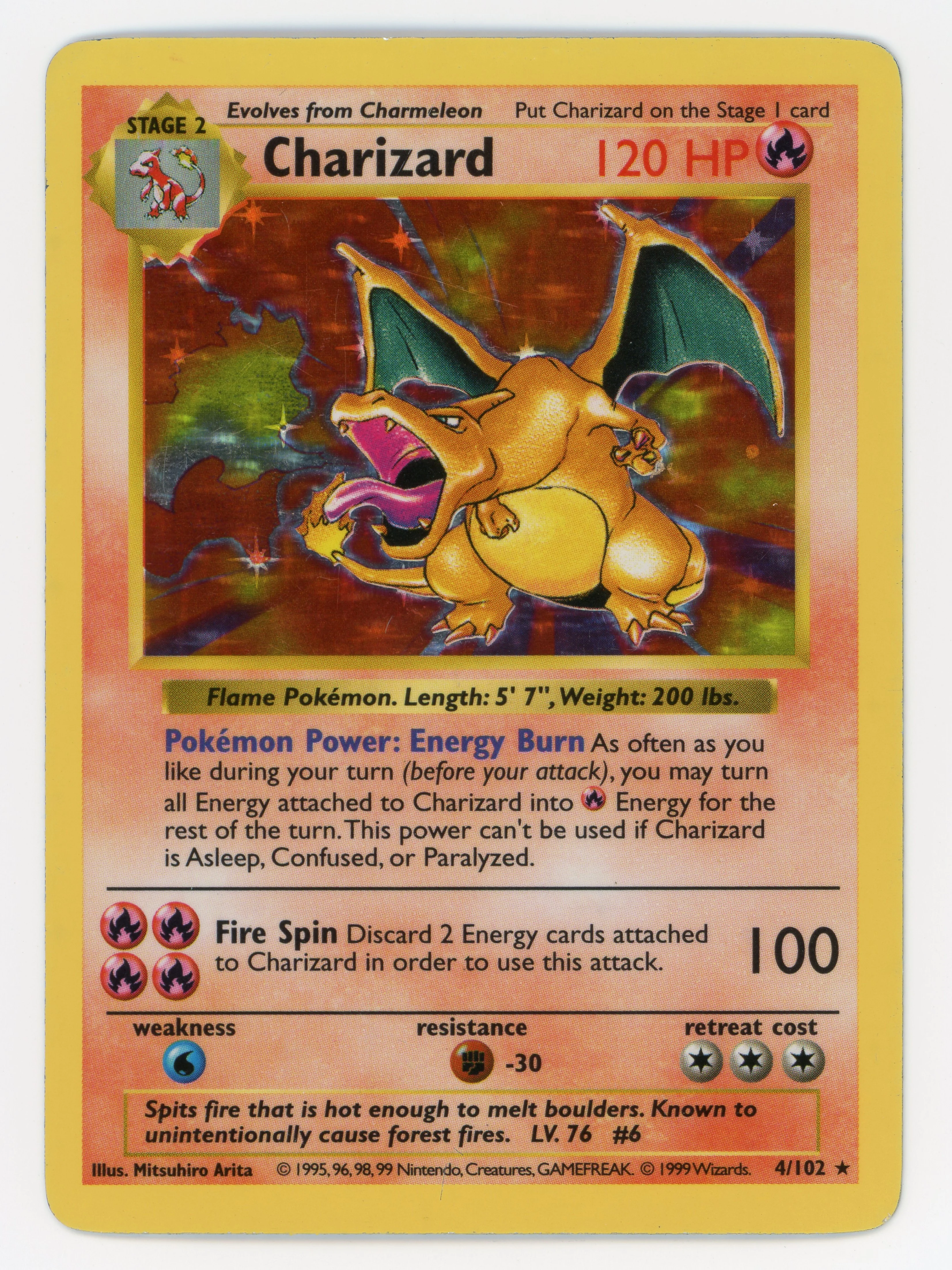 Charizard - 4/102 - Rare - Shadowless - Holo - Scan 15047