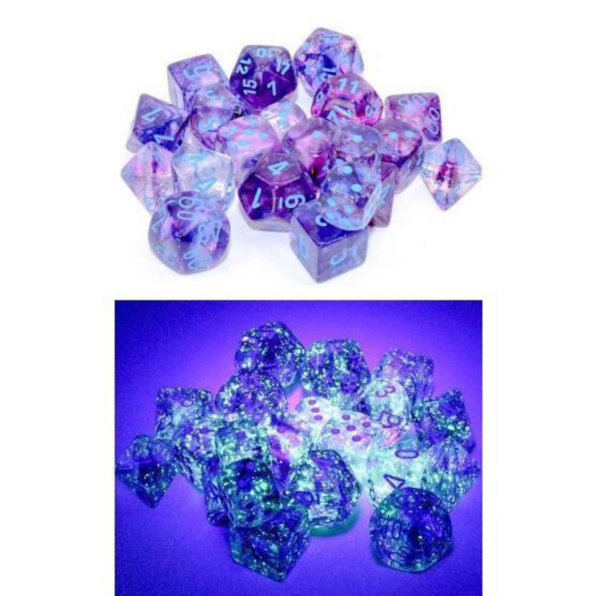 Chessex Nebula Luminary Dice - 36 x D6 - 12mm - Nocturnal/Blue