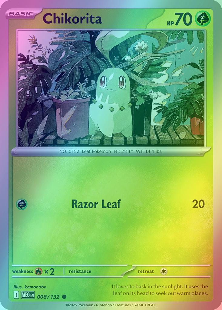 Chikorita - 008/132 - Common [me01-008] [Reverse Holo]