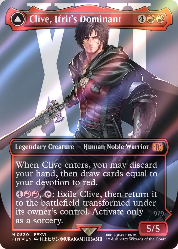 Clive, Ifrit's Dominant // Ifrit, Warden of Inferno [530] [Borderless] [Character] [FINAL FANTASY] [Surge Foil]