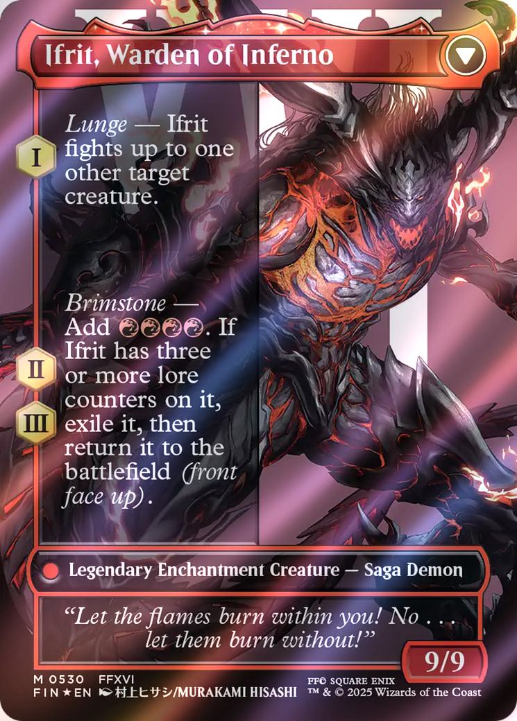 Clive, Ifrit's Dominant // Ifrit, Warden of Inferno [530] [Borderless] [Character] [FINAL FANTASY] [Surge Foil] - Image 2