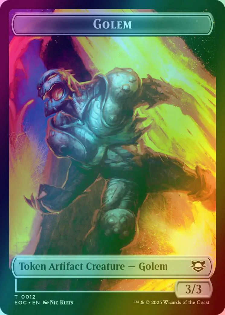 Copy Token (01) // Golem Token (12) [Edge of Eternities: Commander: Tokens] [Foil] - Image 2