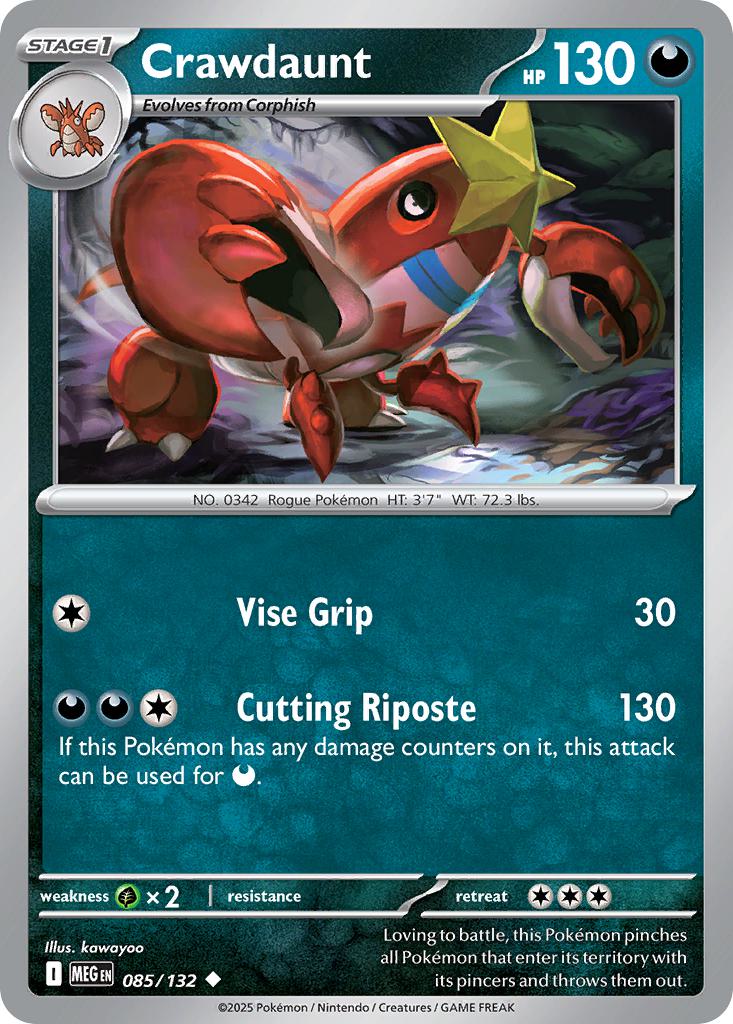 Crawdaunt - 085/132 - Uncommon [me01-085] [Non-Holo]
