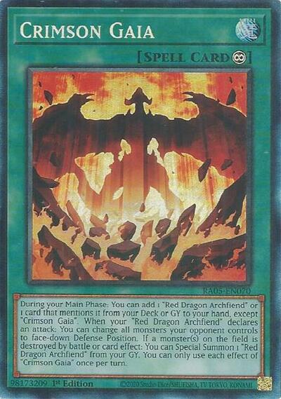 Crimson Gaia - RA05-EN070 - Collector's Rare - 1st Edition