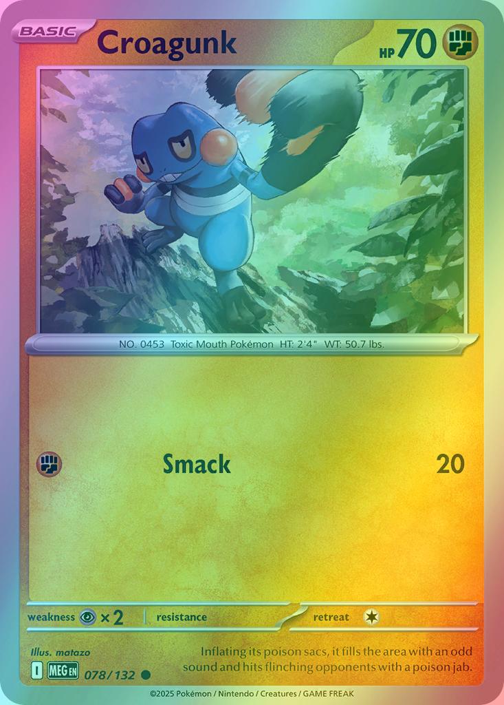 Croagunk - 078/132 - Common [me01-078] [Reverse Holo]