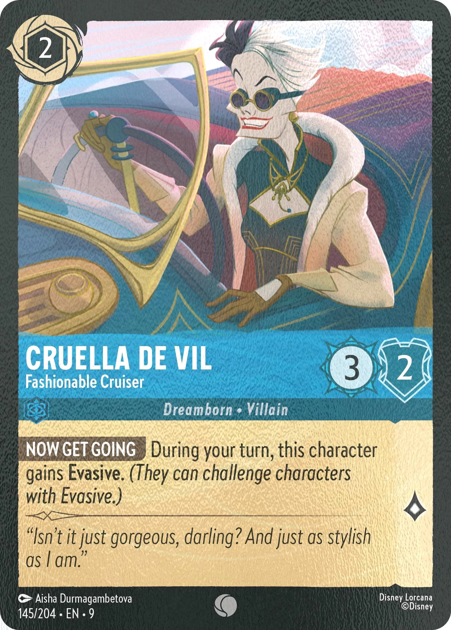 Cruella De Vil - Fashionable Cruiser - 145/204 [Fabled] [Cold Foil]