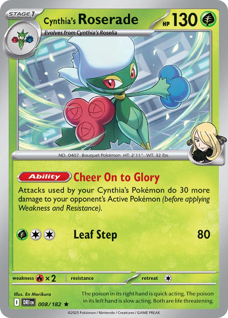 Cynthia's Roserade - 008/182 - Rare [sv10-008] [Holo]