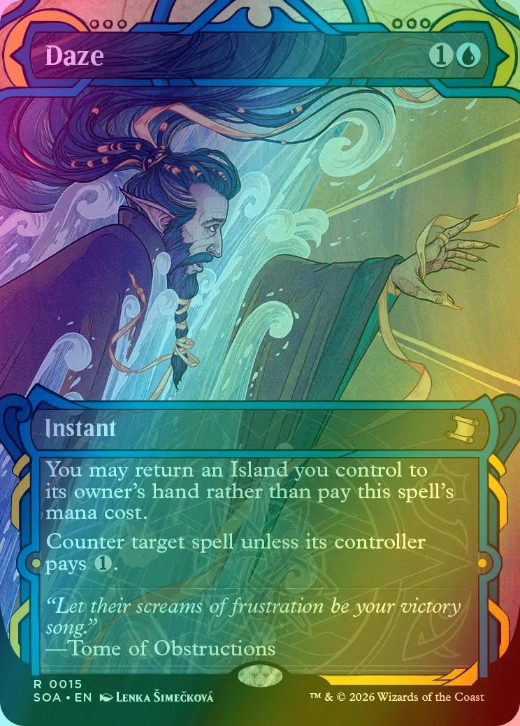 Daze [15] [Showcase] [Secrets of Strixhaven: Mystical Archive] [Foil]