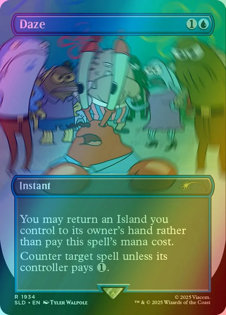 Daze [1934] [Borderless] [SpongeBob: Internet Sensation] [Secret Lair Drop] [Foil]