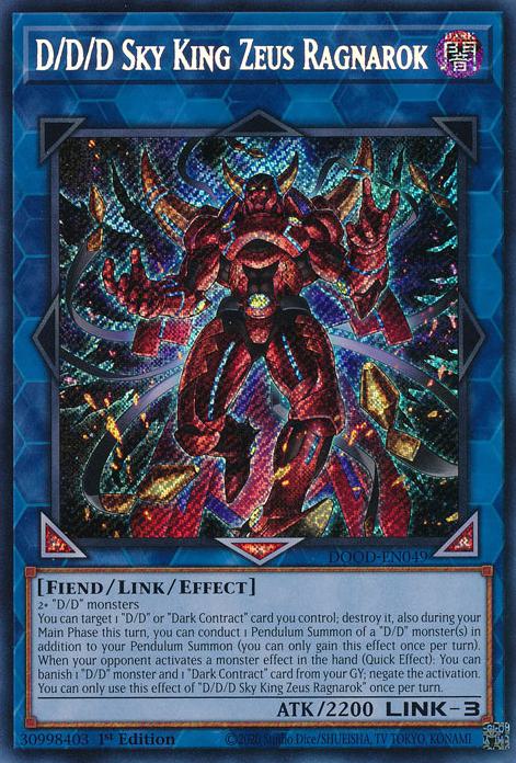D/D/D Sky King Zeus Ragnarok - DOOD-EN049 - Secret Rare - 1st Edition