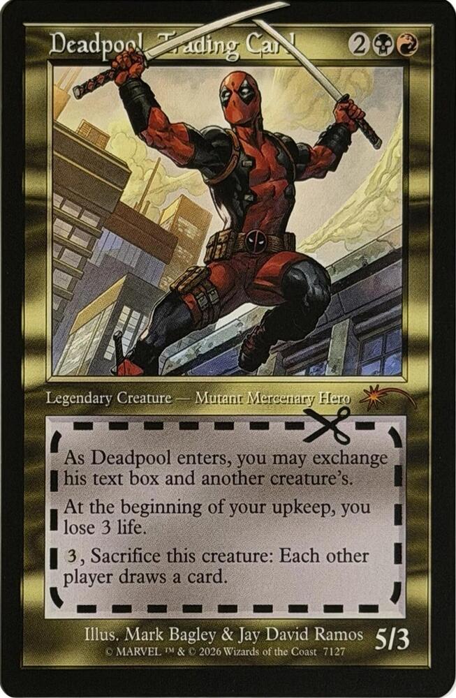 Deadpool, Trading Card [7127] [Retro Frame] [Deadpool: I fixed it: Bonus Card] [Secret Lair Drop] [Non-Foil]