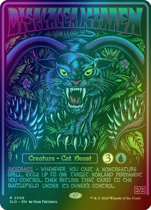 Displacer Kitten [2506] [Borderless] [D&D: Black Lights & Dark Dungeons] [Secret Lair Drop] [Foil]