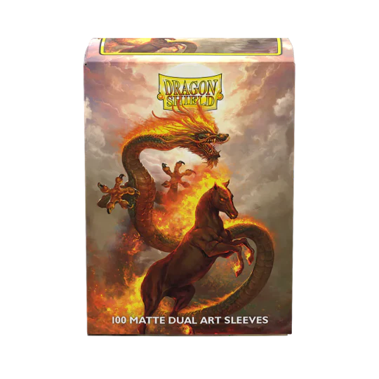 Dragon Shield Matte Dual Sleeves - Standard Size - 100ct - Fire Horse