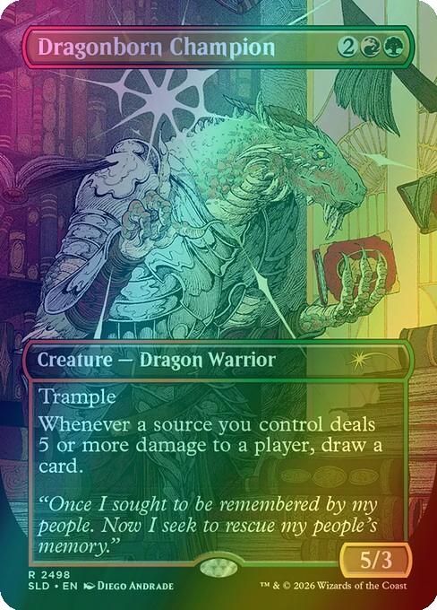 Dragonborn Champion [2498] [Borderless] [D&D: Whispers in Candlekeep] [Secret Lair Drop] [Foil]