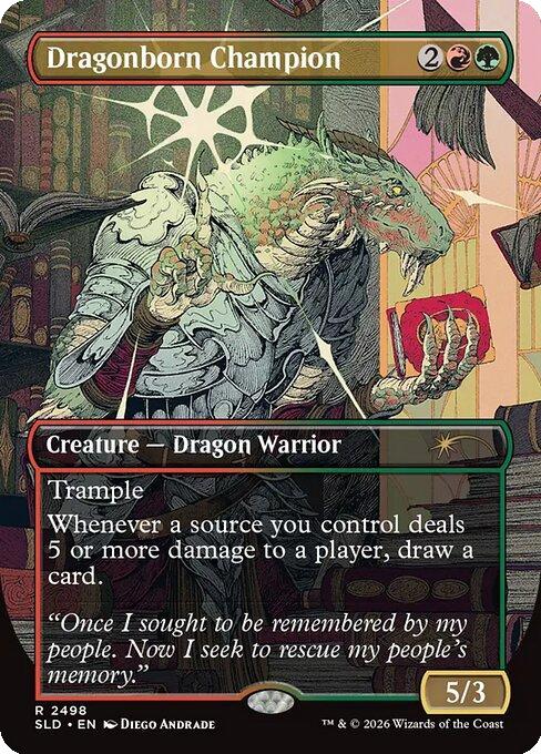 Dragonborn Champion [2498] [Borderless] [D&D: Whispers in Candlekeep] [Secret Lair Drop] [Non-Foil]