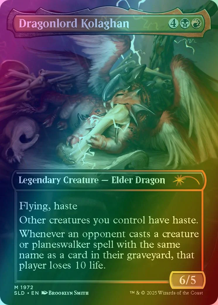 Dragonlord Kolaghan // Dragonlord Kolaghan [1972] [Borderless] [They Grow Up So Fast] [Secret Lair Drop] [Foil] - Image 2