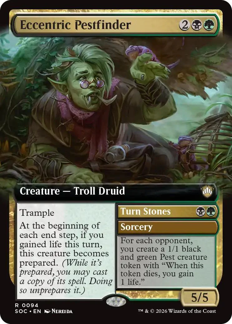 Eccentric Pestfinder // Turn Stones [94] [Extended Art] [Secrets of Strixhaven: Commander] [Non-Foil]