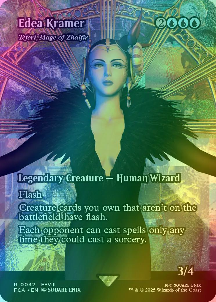 Edea Kramer - Teferi, Mage of Zhalfir [32] [Borderless] [FINAL FANTASY: Through the Ages] [Foil]
