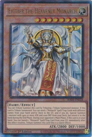 Ehther the Heavenly Monarch - RA04-EN018 - Ultimate Rare - 1st Edition