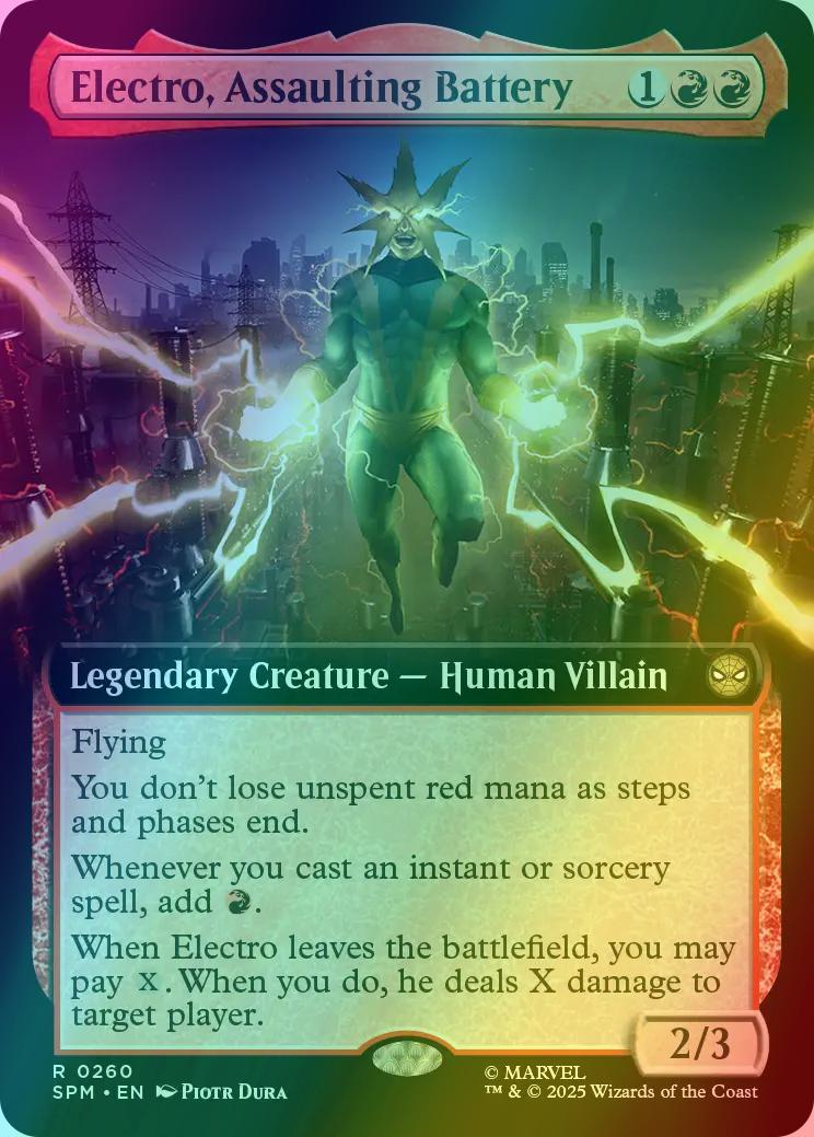 Electro, Assaulting Battery [260] [Extended Art] [Marvel's Spider-Man] [Foil]