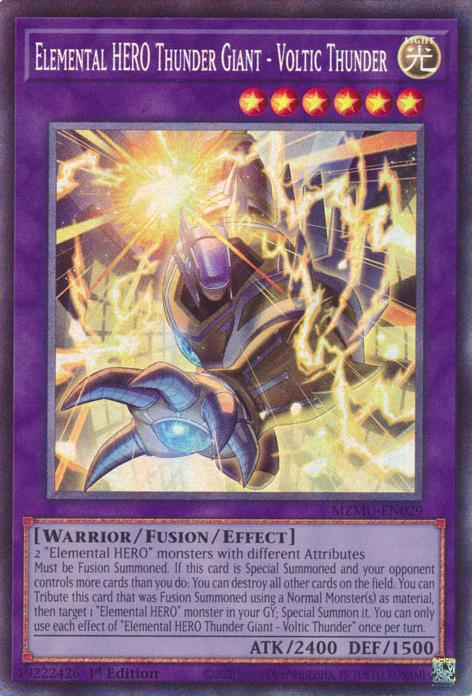 Elemental HERO Thunder Giant - Voltic Thunder - MZMU-EN029 - Collector's Rare - 1st Edition