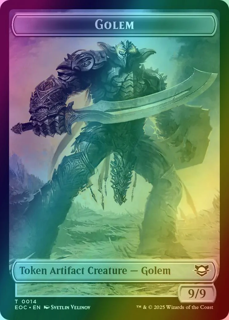 Elemental Token (07) // Golem Token (14) [Edge of Eternities: Commander: Tokens] [Foil] - Image 2