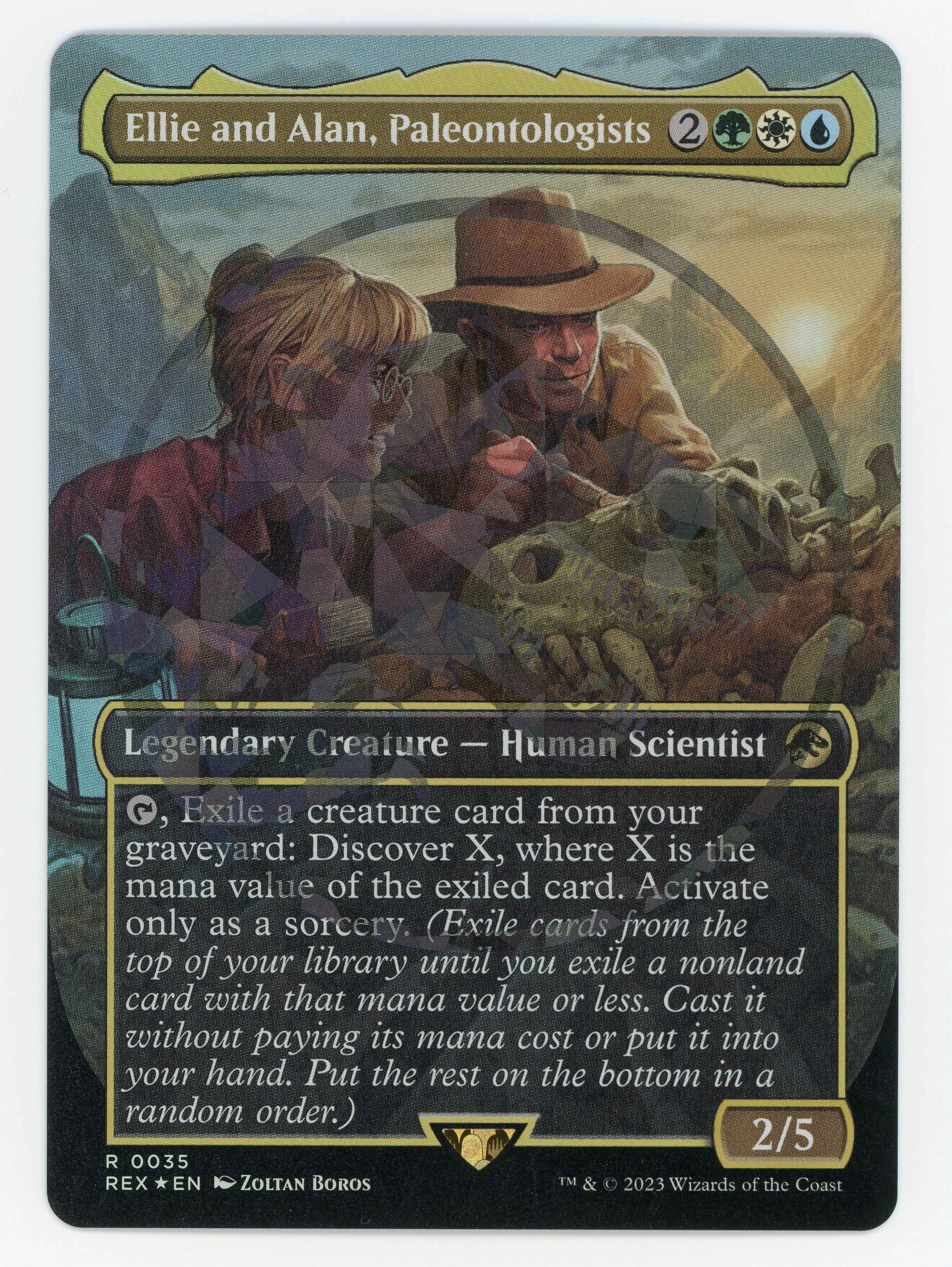 Ellie and Alan, Paleontologists — Borderless|Emblem|Foil — Scan 15923