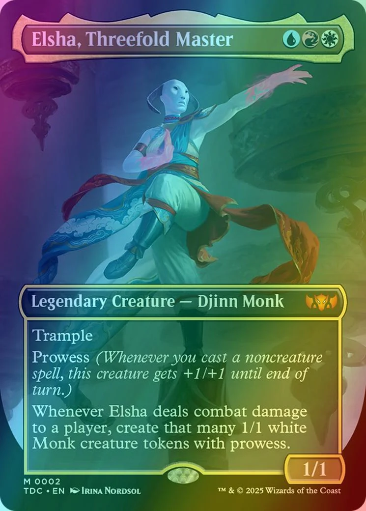Elsha, Threefold Master [2] [Borderless] [Tarkir: Dragonstorm: Commander] [Foil]