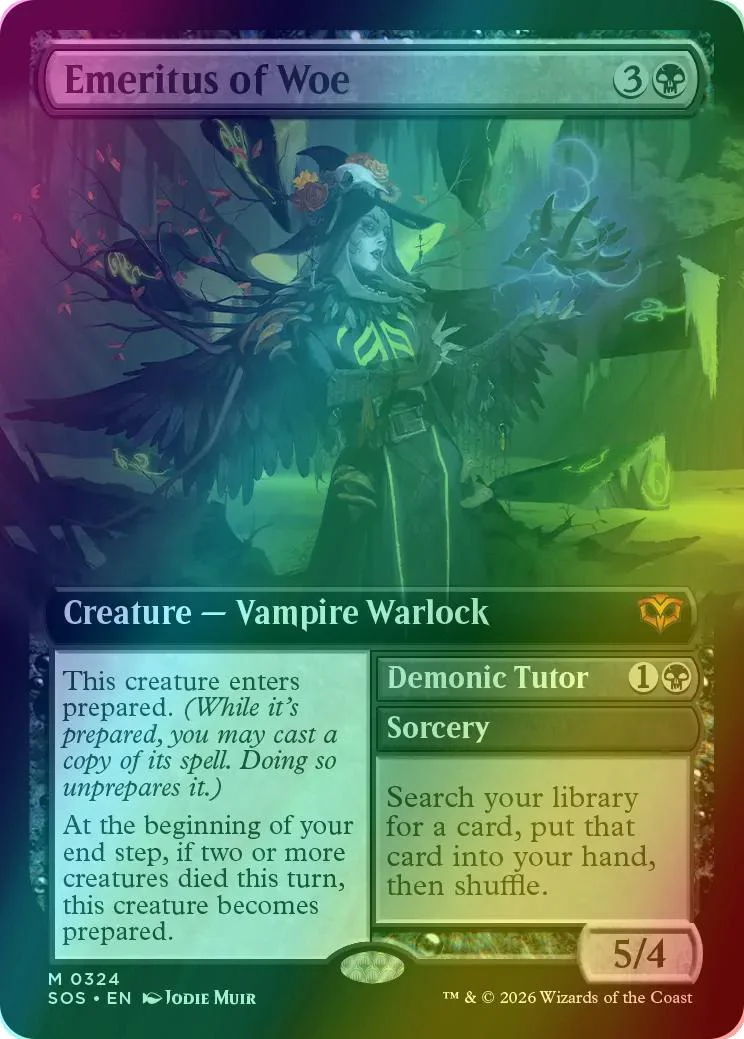 Emeritus of Woe // Demonic Tutor [324] [Extended Art] [Secrets of Strixhaven] [Foil]