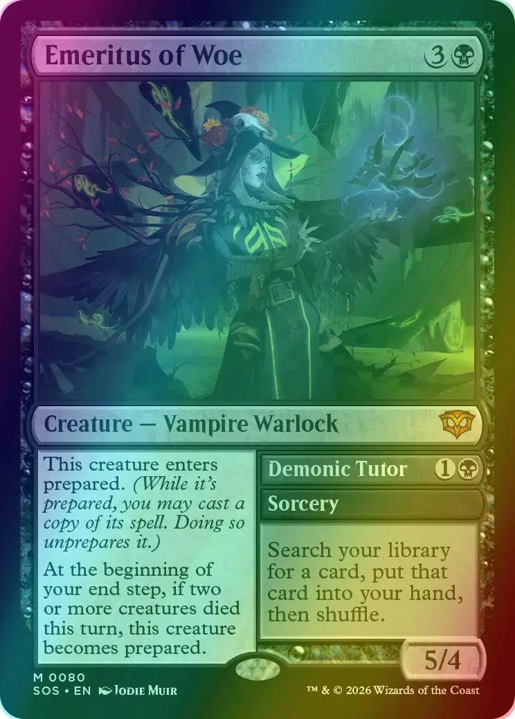 Emeritus of Woe // Demonic Tutor [80] [Secrets of Strixhaven] [Foil]
